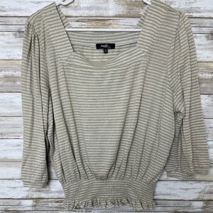 3 for $10! Cream and white stripe top size medium